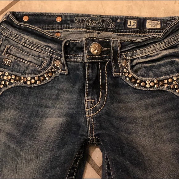 Girls kids size 12 miss me jeans boot bling 23 - Picture 6 of 6